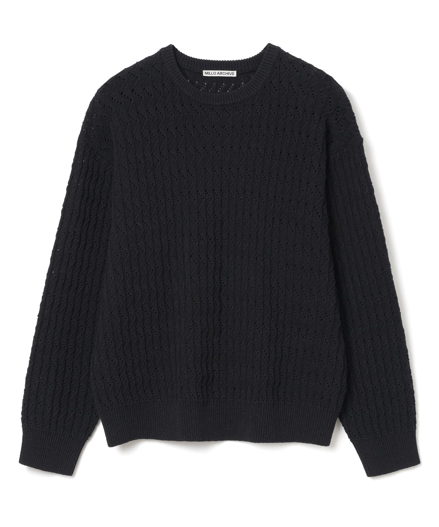 Milo Archive Square Angle Round Knit [Black] Melange Gray/M