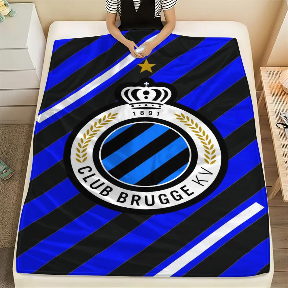 1Pc Club Brugge K V Print Flannel Blanket, High quality Comfortable for All Seasons, Home Decor, Warmth and Comfort, Perfect for Christmas Gifts