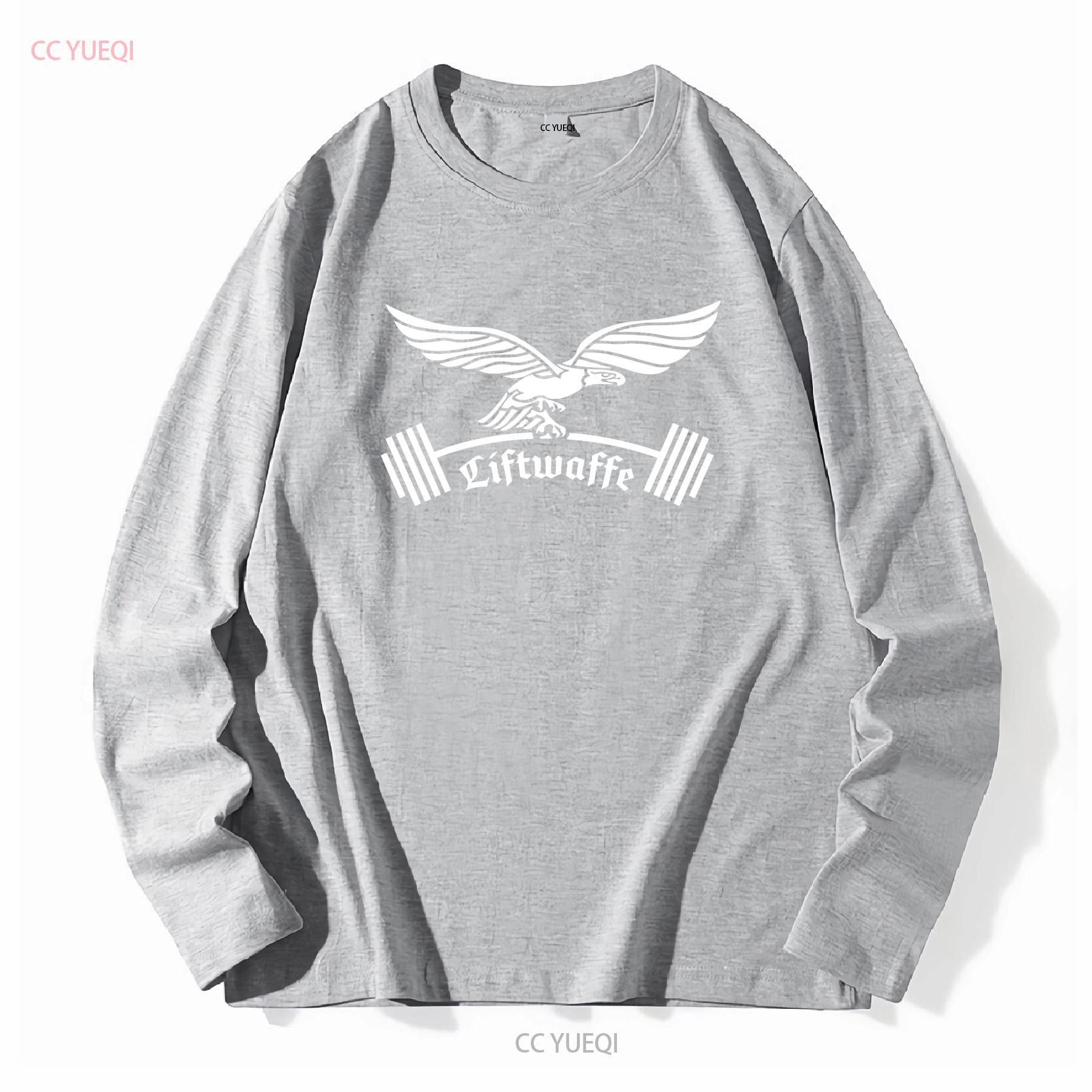 XIXI Fashion WW2 Duits Liftwaffe Luftwaffe grappige workout Gym Militair Gewichtheffer T-shirt lange of korte mouwen vintage Gewassen Casual L