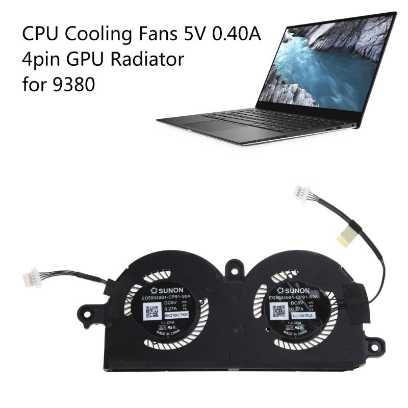 New Original Laptop CPU Cooling Fan For l PS 13 9370 9380 P82G DC5V 0.40A 4pin 4wires Laptop  Fan 980WH 0980WH