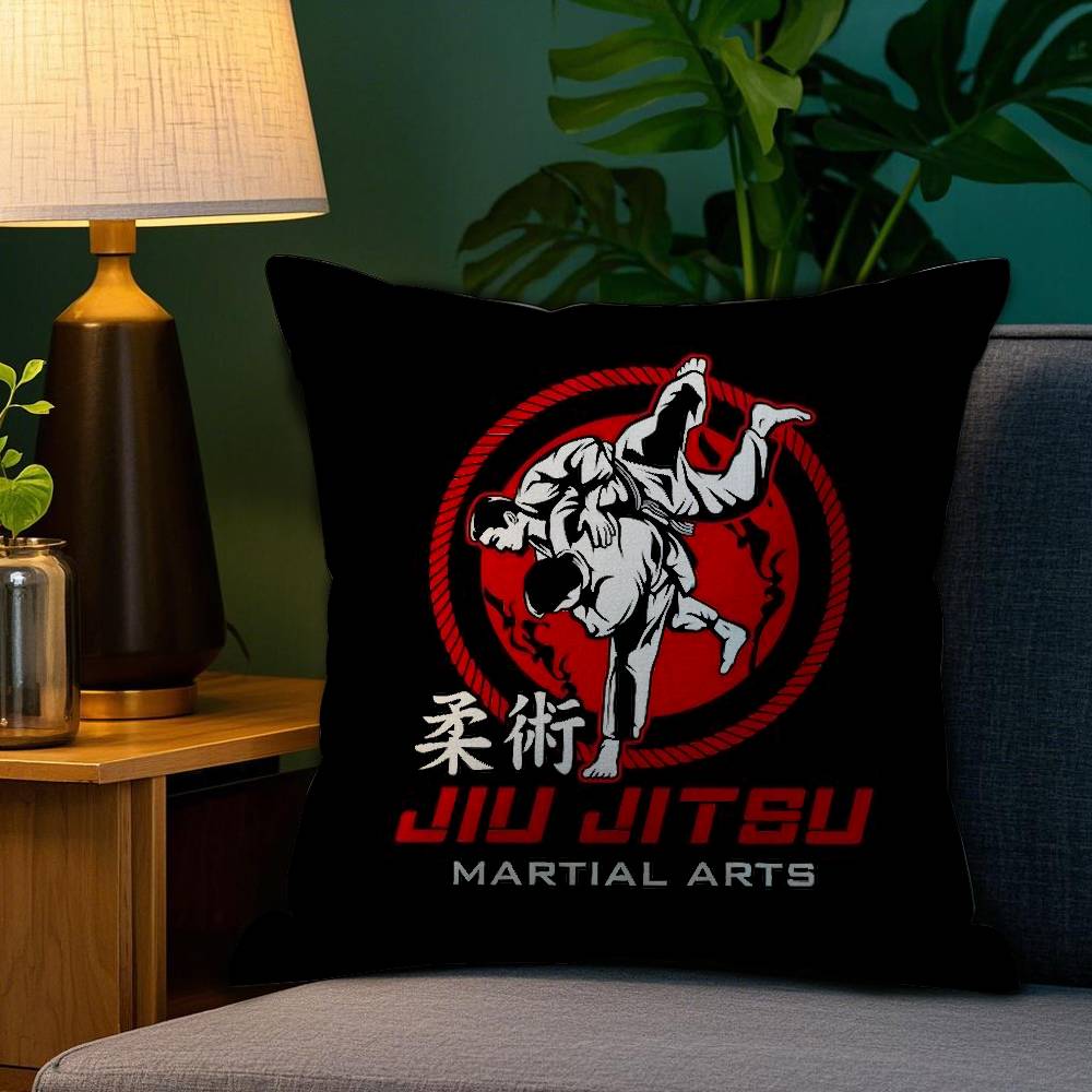 Sports Judo Martial Arts Pillow Case Plush Fabric Soft Double Sided Print Sofa Cushion Cover Throw Pillow Covers