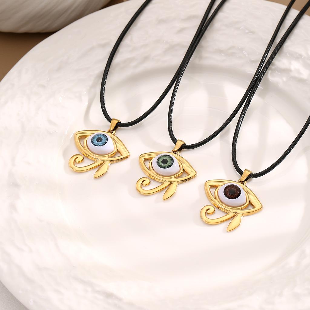 Devil's Eye Gold Pendant Necklace, Fashion Hip Hop Versatile Sweater Chain Exquisite Accessories Gift