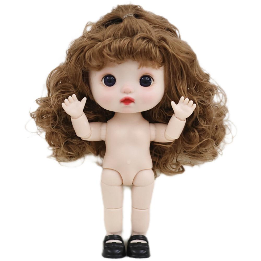 

Beautiful Nude 22 Ball Jointed Doll Toys Big Head Doll with Hair Gift Style 3
