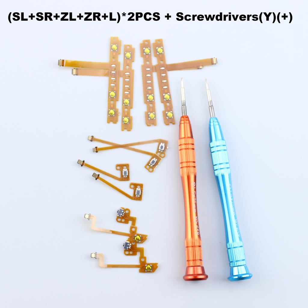 2pc Screwdriver + Flex Cable for Joycon Switch Strap Ribbon SL SR ZR ZL L Spare Parts for Nintendo Switch Repair Kit Accessories