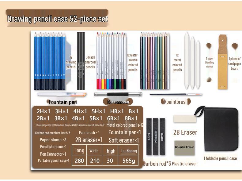 Professional Fine Arts Sketch & Colored Pencils Set - Creative Toolkit for Drawing & Painting