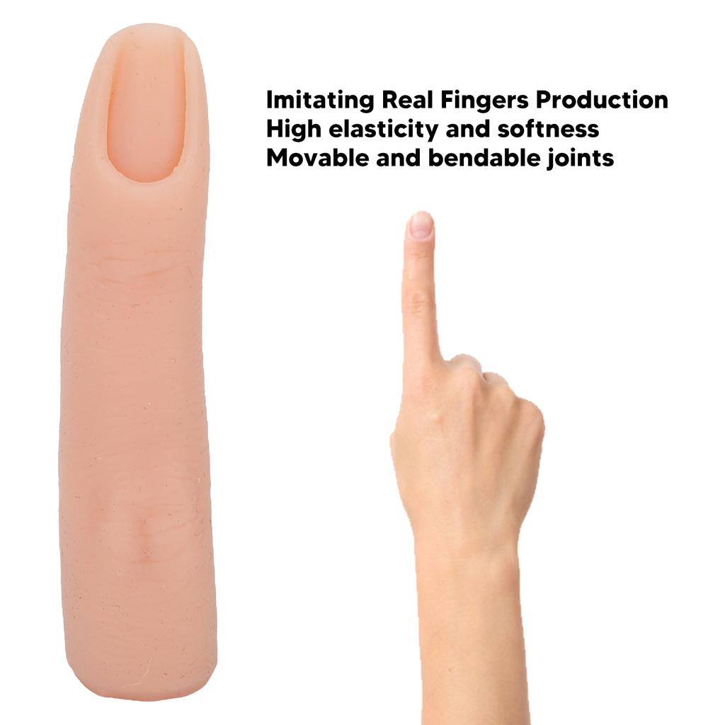 Fake Training Finger Nail Training Finger Bendable Flexible Silicone Practice Finger Model for Tattoo Acupuncture Practice
