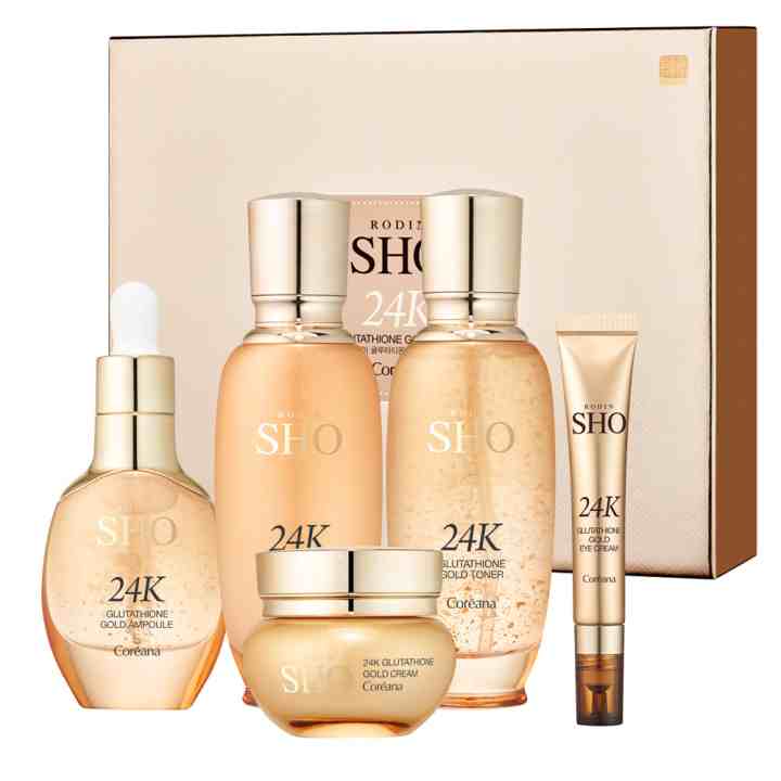

[Coreana] Набор из 5 предметов Rodin Show 24K Glutathione Gold (Включает сумку для покупок)