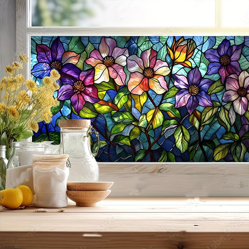 45X100cm Electrostatic Glass Patch Abstract Mosaic Pattern Privacy Stained Film