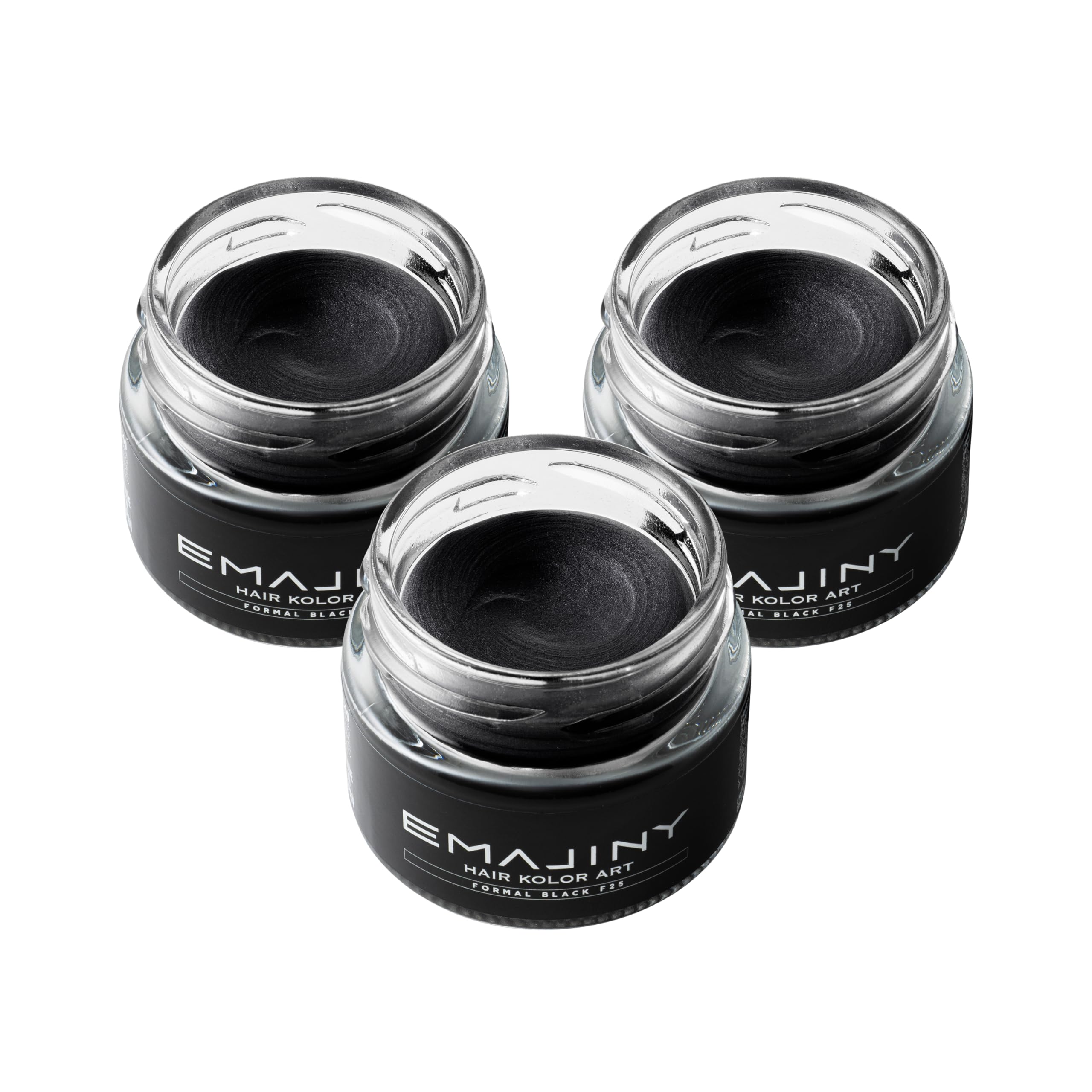 

EMAJINY Формальный черный цвет для волос Смывается быстро шампунем для черных седых седых волос Седые волосы EMAJINY Формальный черный F25 Набор воска, чёрный