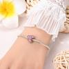 Pink Barbie Style Alphabet Bead Charms DIY Bracelet Jewelry Accessories 925 Silver