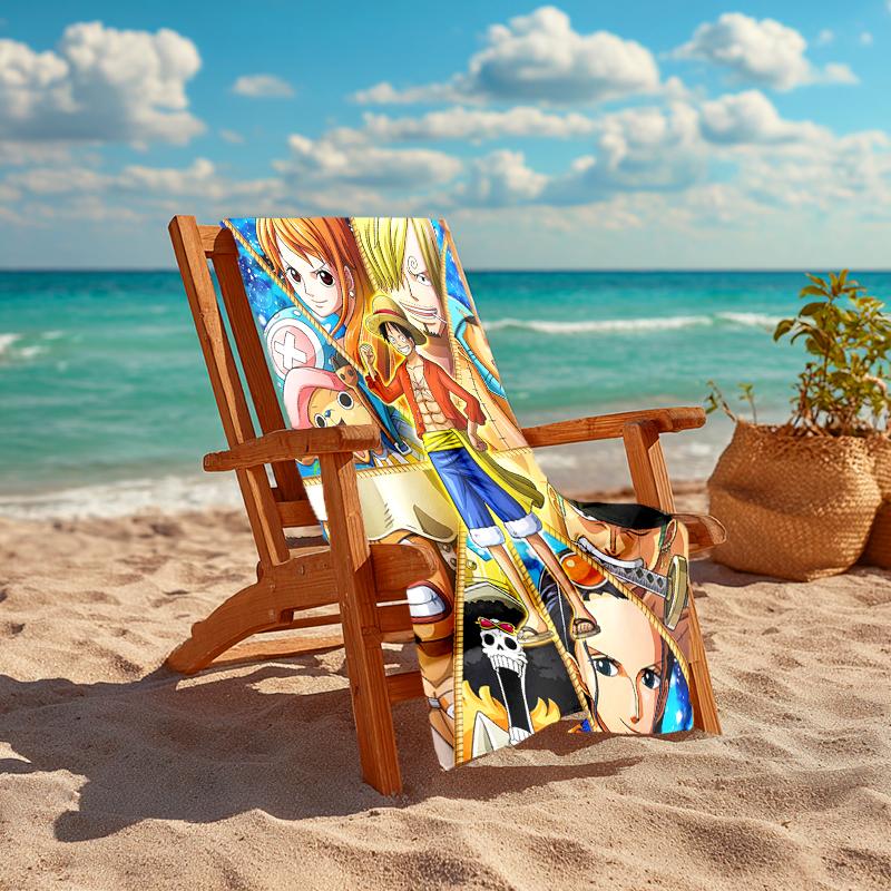 1Pc One Piece Adventure Beach Towel Quick Dry Multiuse For Beach Pool Gym Yoga Home Travel Christmas Halloween Xmas Gift L1416