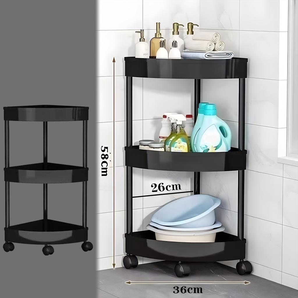 3/4/5 Layers Large Capacity Storage Rack with Wheels Movable Snacks Rack Trolley Holders Cart Shelf Kitchen Bathroom Organizer