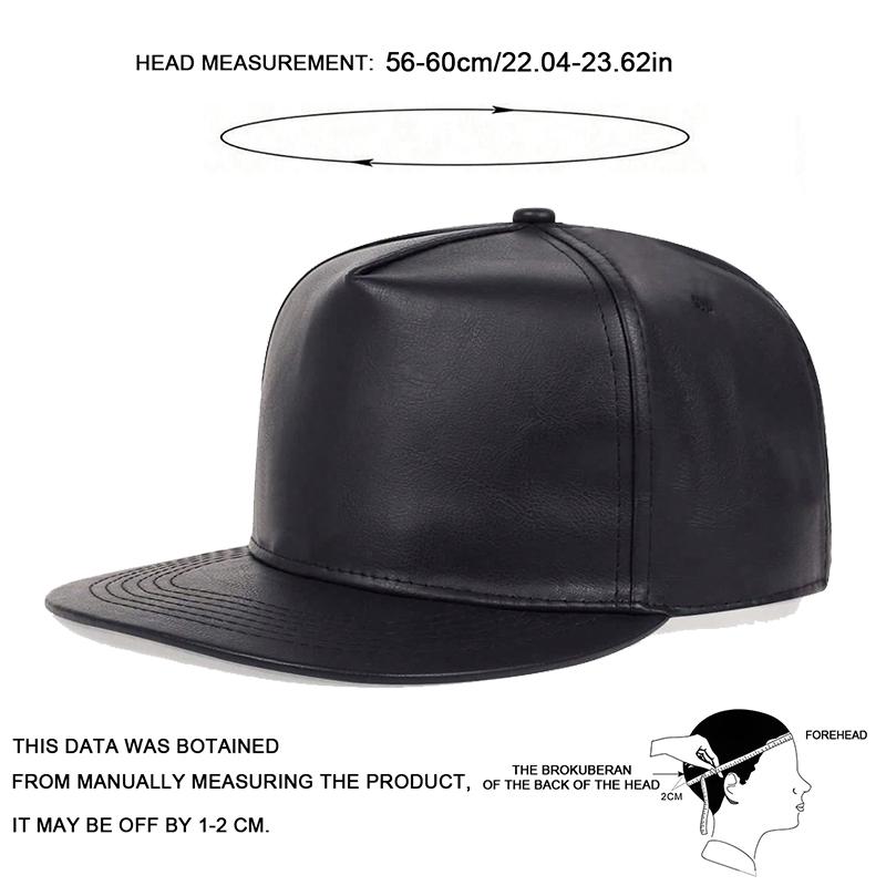 Men Pu Leather Baseball Cap Street Rap Singer Flat Top Hip Hop Caps Outdoor Windproof Casual Hats Snapback Hat