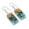 Natural Tibetan Turquoise 925 Sterling Silver Jewelry Earring 1.77" AEE-11090