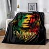 Custom Bob Marley Reggae Art Customize Your Name Blanket Multipurpose Customizable Blanket Comfortable Perfect For Bed Office Living Room Nap
