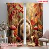 2pcs,2D Plane Printing Contemporary Curtains Happy Hedgehog Versatile Durable Polyester (without Rod) Holiday Perfect for Season