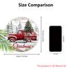 Hölzliches Weihnachtsschild mit klassischem rotem Pickup-Truck-Muster, warmes winterliches Weihnachtsornament zur Dekoration für Haustür/Wand, ideale Weihnachtsdekoration