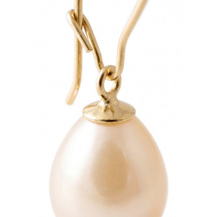 Boucles d'Oreilles - Pearls &amp; Colors - Véritables Perles d'Eau Douce 9-10 mm - Or Jaune 375/1000 - Rose Naturel - AAA+