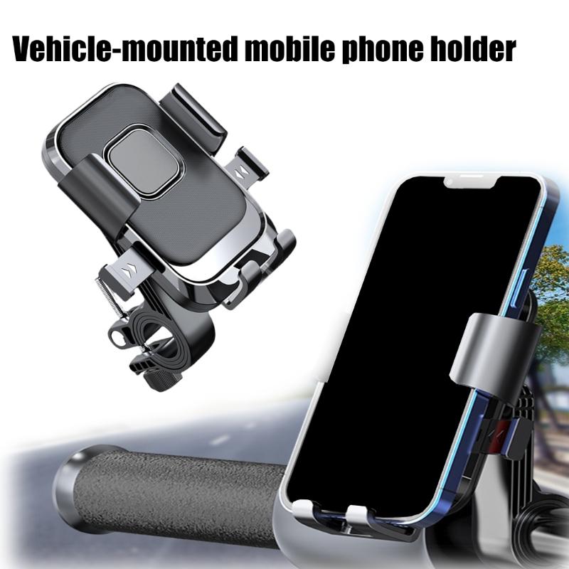 Motorcycle Handlebar/Rearview Mirror Mount Phone Holder Scooter Bike Phone Cradles 360 Degree Rotating Shockproof Stand