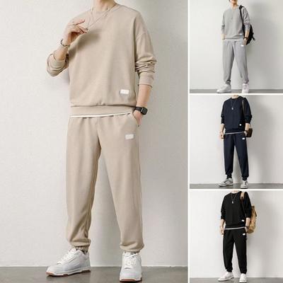 2 pezzi/set finto due pezzi tuta sportiva girocollo manica lunga pullover top elastico in vita pantaloni lunghi set da indossare ogni giorno