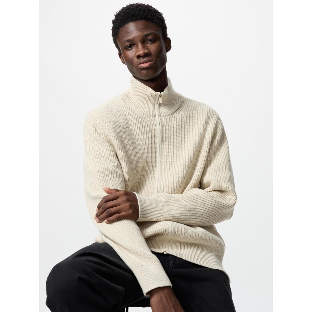 Zip Sweater Uniqlo Middle Gauge Sweater Uniqlo Mid Gauge Full Zip - Main Image