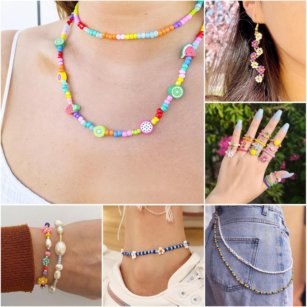 20/40/60 g Acryl-Rocailles-Perlen, Regenbogen-Pony-Intervallperlen, Mini-Armbandperlen, gemischte Farben, Halskette, Telefongurt, Ohrringe, Schmuckherstellung