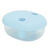 2 In 1 No Mess Snack Container Leak Proof Food Storage Snack Box with Finger Lid Keep Hands Clean Blue