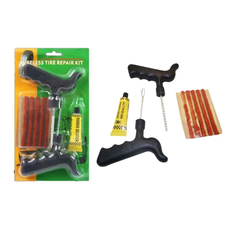 Compact 6-Piece Tire Repair Kit for Cars and Motorcycles