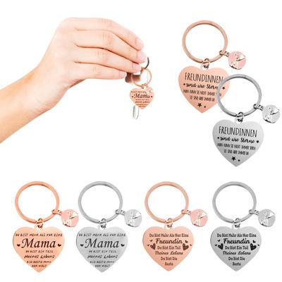 Paar Familie Schlüsselanhänger Anhänger Liebesförmiger Schlüsselanhänger Paar Liebe Herz Schlüsselform Edelstahl Schlüsselanhänger Anhänger