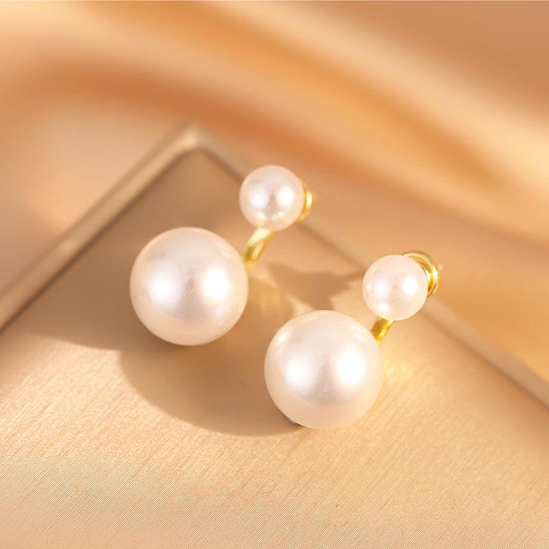 Large Pearl Hoop Earrings - French Retro, Light Luxury Style, Versatile & Elegant Design