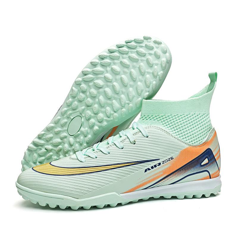 New High-Top Football Shoes Tf Broken Nails Artificial Turf Ag Nails Leather Feet Training Shoes For Men And Women