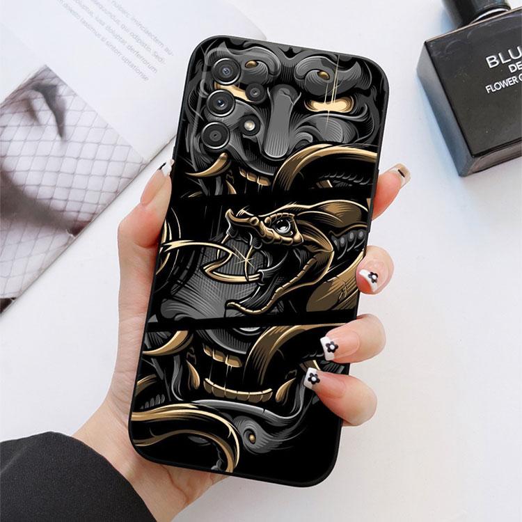 Samurai Ghost Hannya Ukiyo-E Mask Phone Case For Samsung S24 FE S25 Ultra A03 A04 A05 A06 A12 A13 A16 A26 A35 A36 A56 A55 Cover
