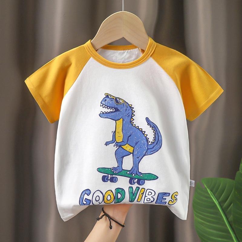 Kids Clothes T-Shirt for Girls Boys Children's Summer Clothing  Cartoon Tops Short Sleeve Breathable Clothes Cotton Baby Tops