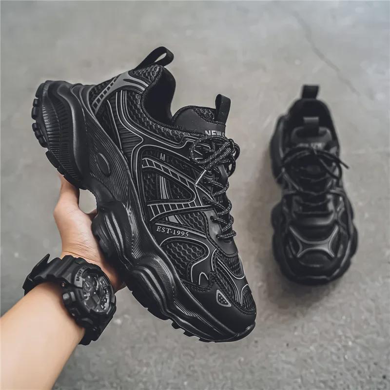 2024 Men's Autumn Breathable Casual Sneakers - Lightweight, Non-Slip, Trendy Thick-Soled Shoes