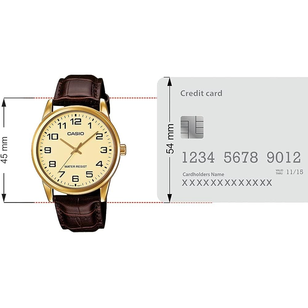 Casio MTP-V001GL-9BUDF Men's Analog Wristwatch with Gold-tone Case and Black Dial