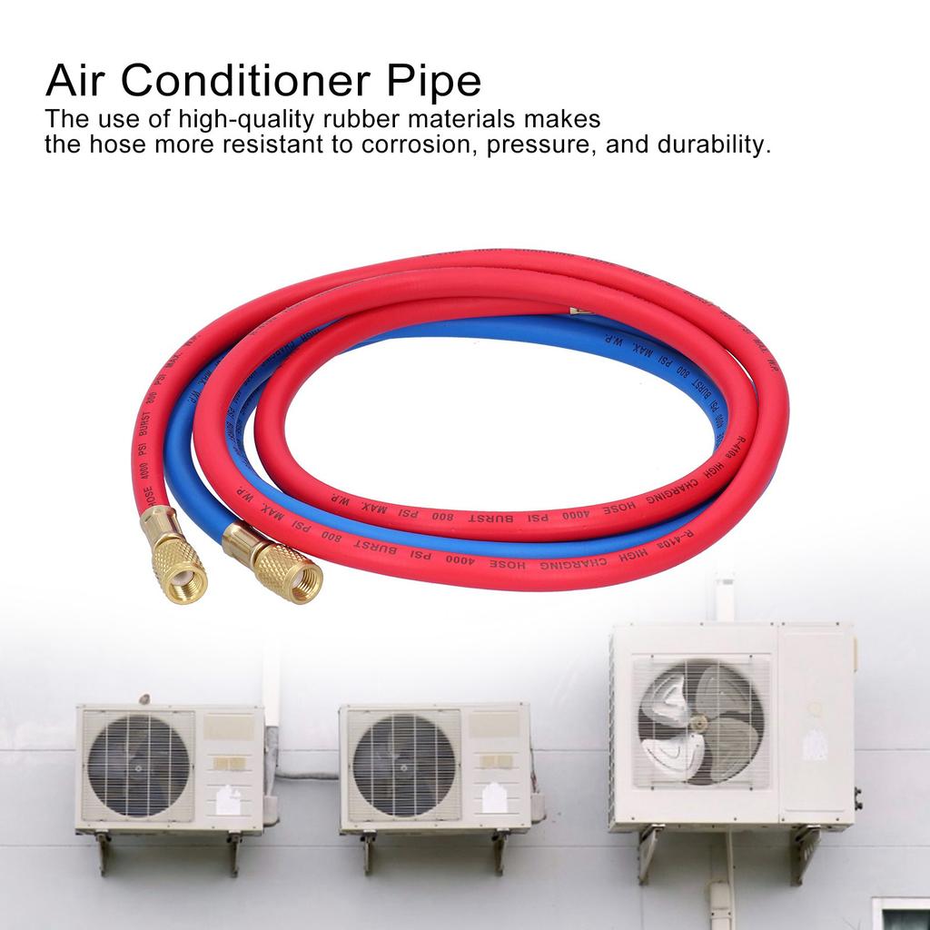Conditioner Refrigerant Recharge Hose  Conditioning Refrigeration Adding Tool Accessory(Double English Standard Joint 2Pcs 1.5meters )