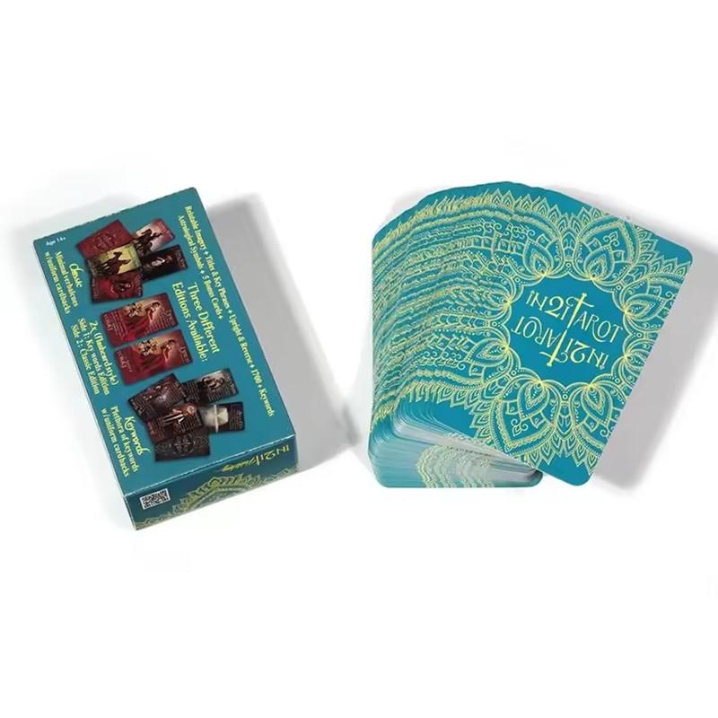 IN2IT Tarotstokk med nøkkelord A 78 kort Engelsk versjon Brettspill Nybegynnere Læring Tarotstokk med betydninger Orakelkort