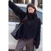 Fashion Elegant Loose Turtleneck Women's Sweater 2025 Korean Style Vintage Cardigan Knitted Jackets Winter Casual Thickened Knitwear Top Clothing