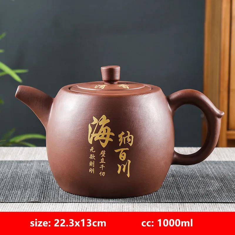 Yixing Purple Clay Tea Pot Chinese Large Capacity Teapot Tradition Beauty Tea Infuser Retro Tea Set Household Drinkware 1000ml