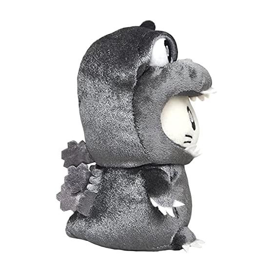 Sanei Boeki Godzilla Ham-kun Plush, Silver (S), 13.5cm Tall, Removable Hood
