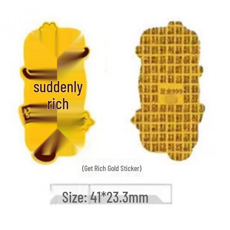 Gold Foil Treasure Chest Phone Sticker: Wealth & Prosperity New Year Gift