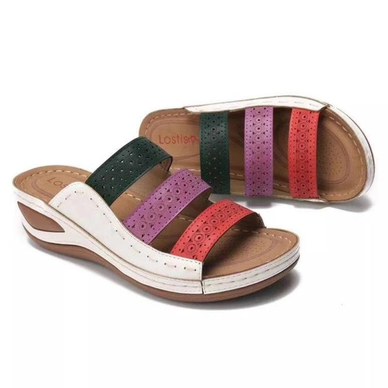 2025 New Women Sandals Slide Stitching Female Sandals Comfortable Flat Sandals Women Open Toe Beach Shoes Woman Footwear WSH4019