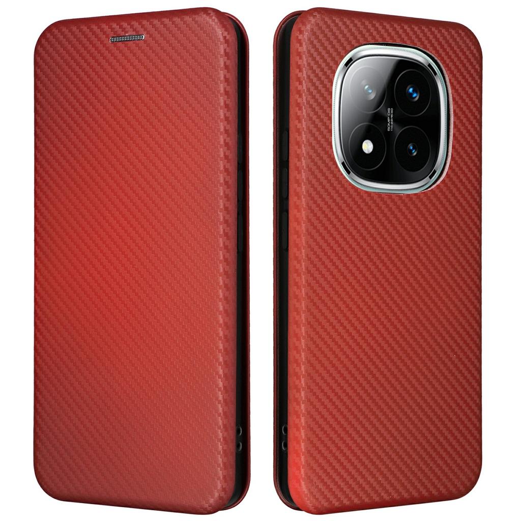 For Xiaomi Redmi Note 14 Pro 5G/Poco X7 5G Case Carbon Fiber Texture Drop-Proof PU Leather Phone Cover