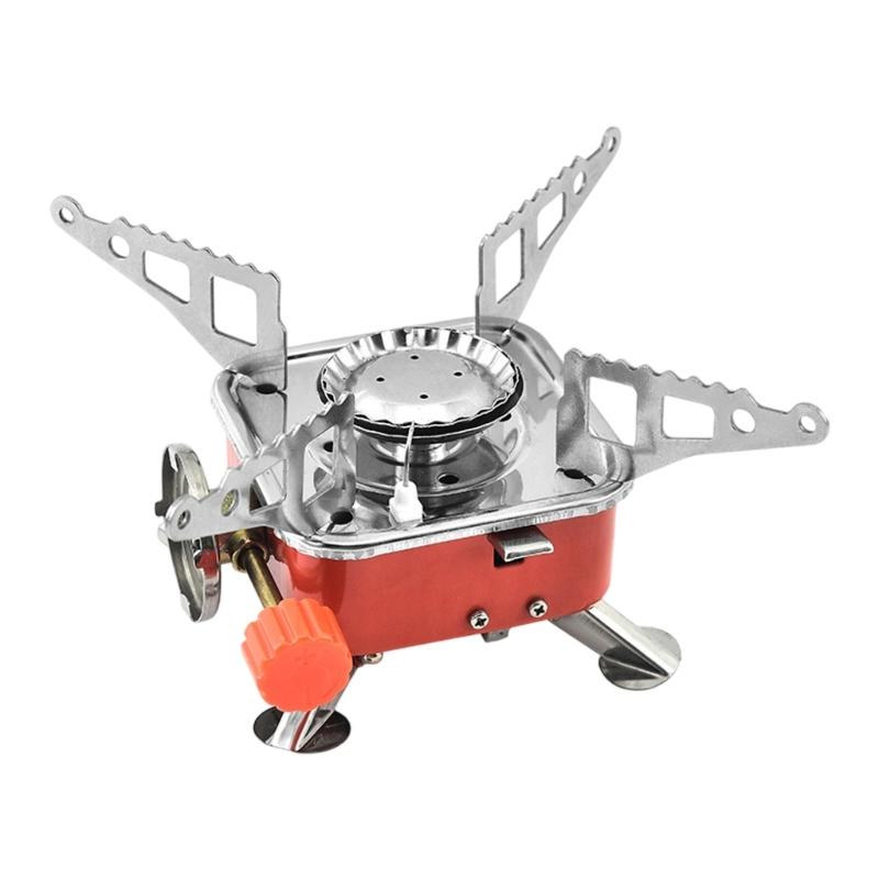 Easy to Carry Square Cooktop for Outdoor Camping Hiking Backpacking Mini Camp Stove Folding Windproof Small Gas Stove
