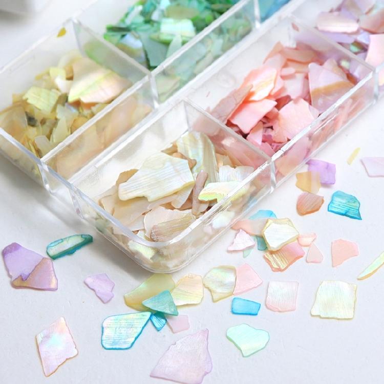 Natural Friendly Shell Nail Art Pieces 6 Color Options Waterproof Glitterings Texture Long Wear Manicure Accessories For Women Girls