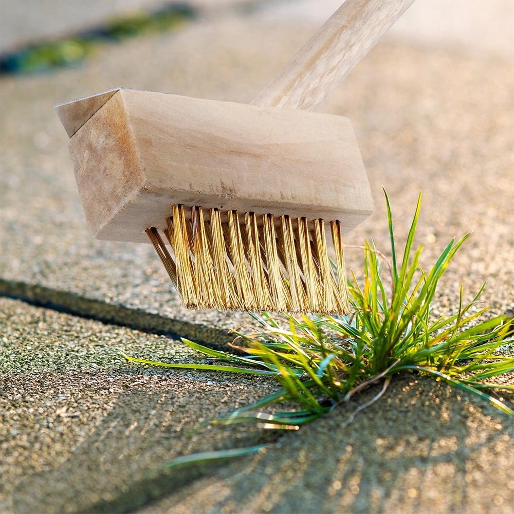 Wire Brush for Paving Stones, Cobblestones, Weeds, Grass, Moss Removal