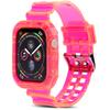 Guseupeli Integrated Neon Silicone Strap Band Neon Pink, Compatible With All Apple Watch Ultra 2, 11, 10, 9, 8, Se, And 7 Models