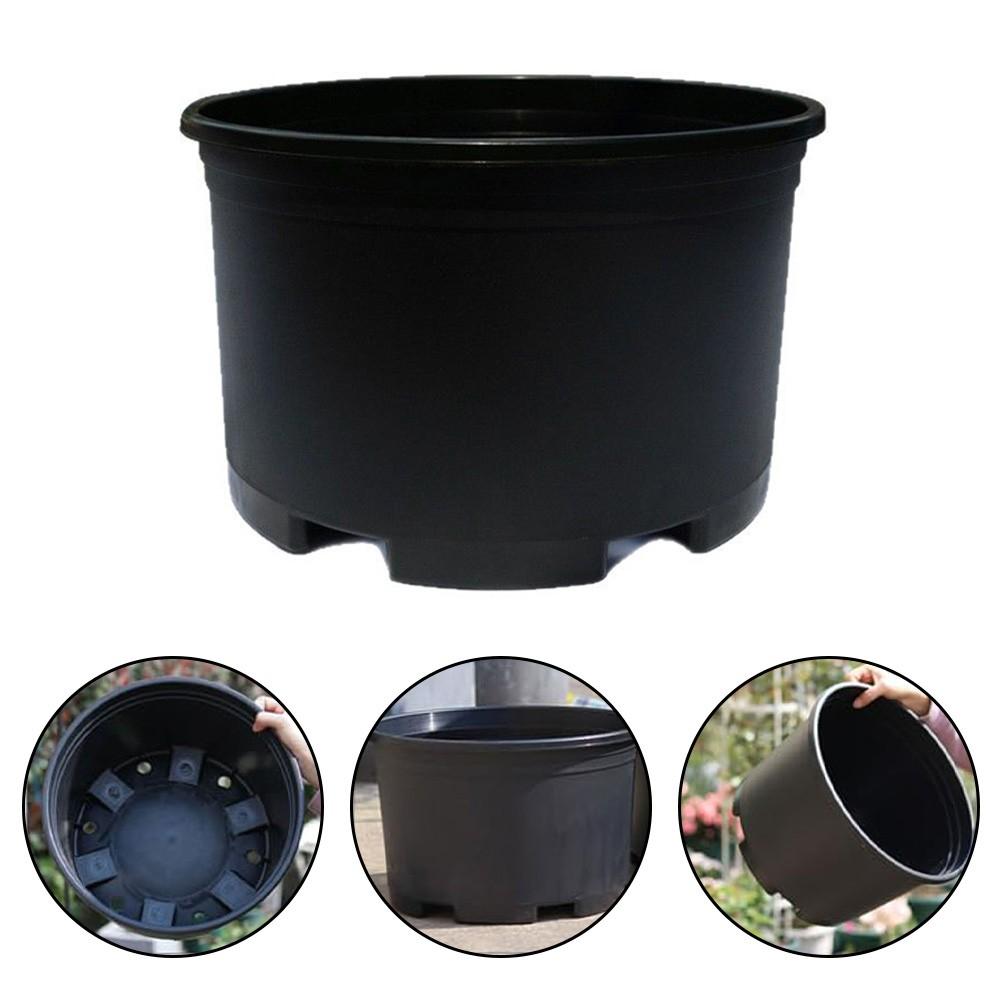Large Round Outdoor Plant Nursery Pot with Drainage Holes 30cm 34cm Black