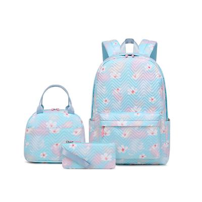 Printed Women's Backpack Simple and Fresh Student Backpack Large Capacity Three-piece Backpack