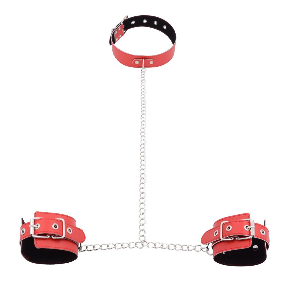SM Female Slave Training Props Collar Reverse Back Handcuffs Bondage and Discipline Sex Toys Couple Sex Supplies